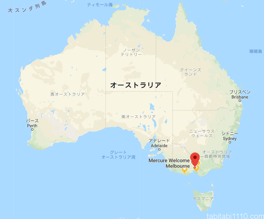 メルボルンの場所