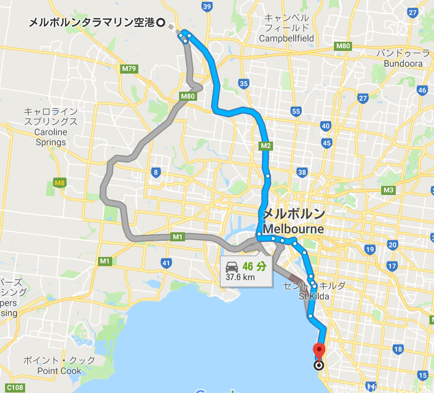 ブライトンビーチまでのルート