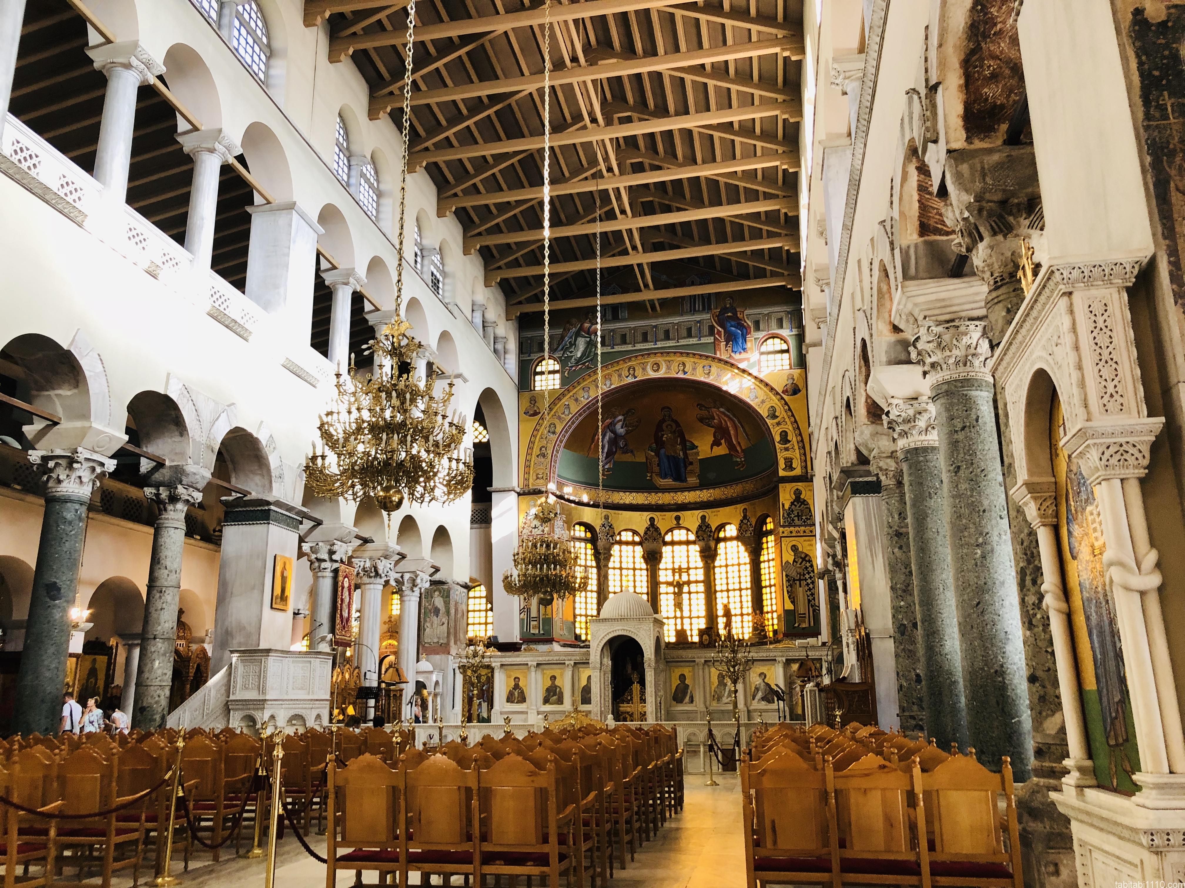 テッサロニキ観光｜アギオス・ディミトリオス聖堂の内部